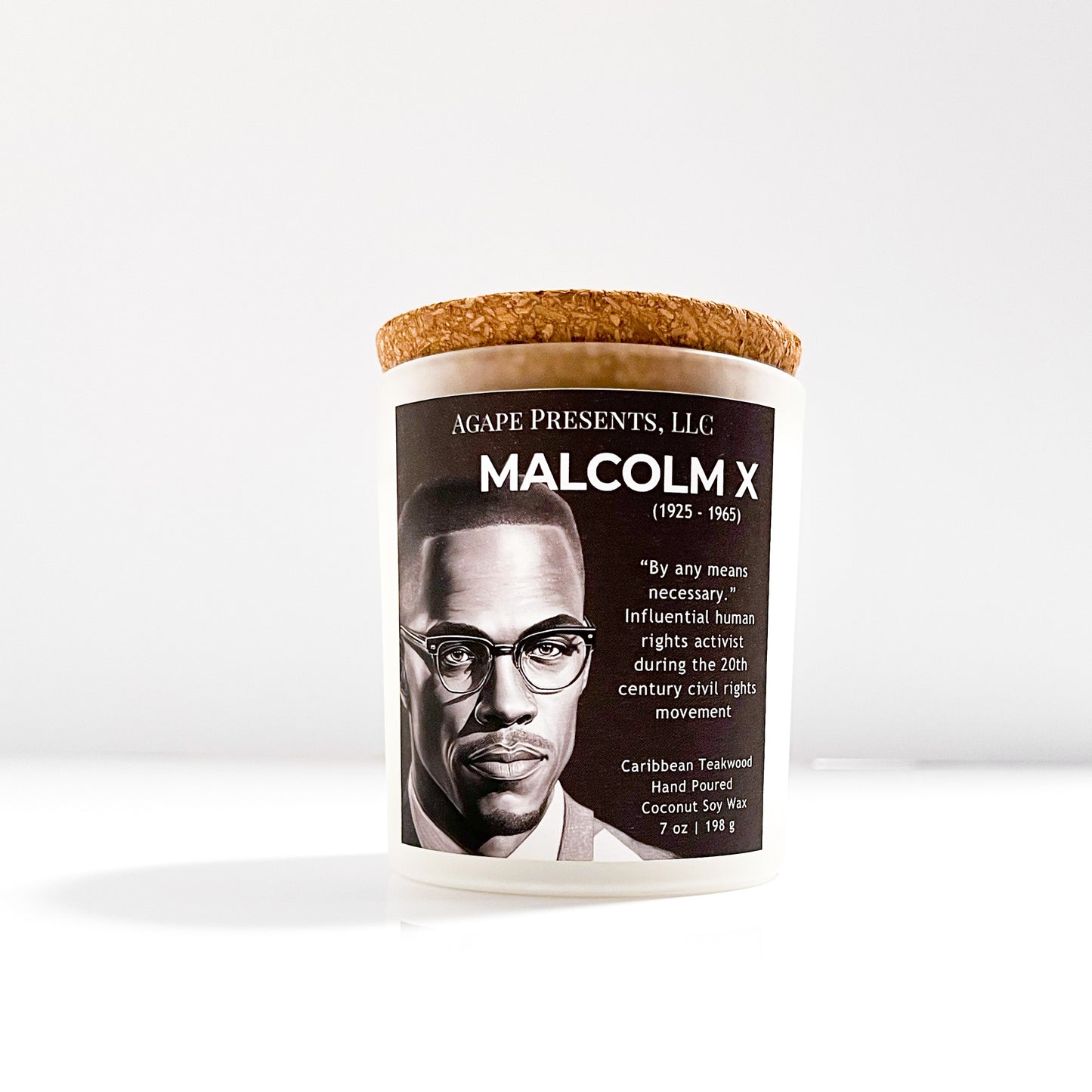 Malcolm X WHT- Caribbean Teakwood Black History candle